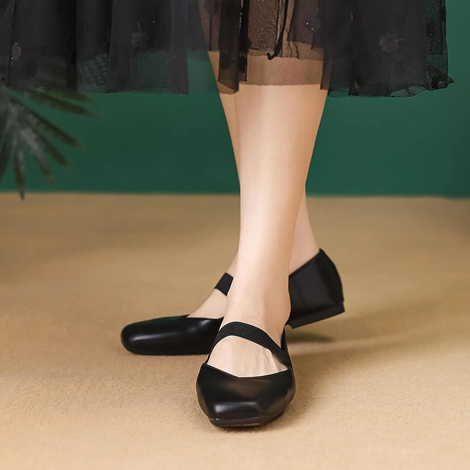 Dear Time Women's Flat Mary Jane Shoes Ankle Strap Round Toe Chinese Style Ballet Flats Casual Walking Shoes
