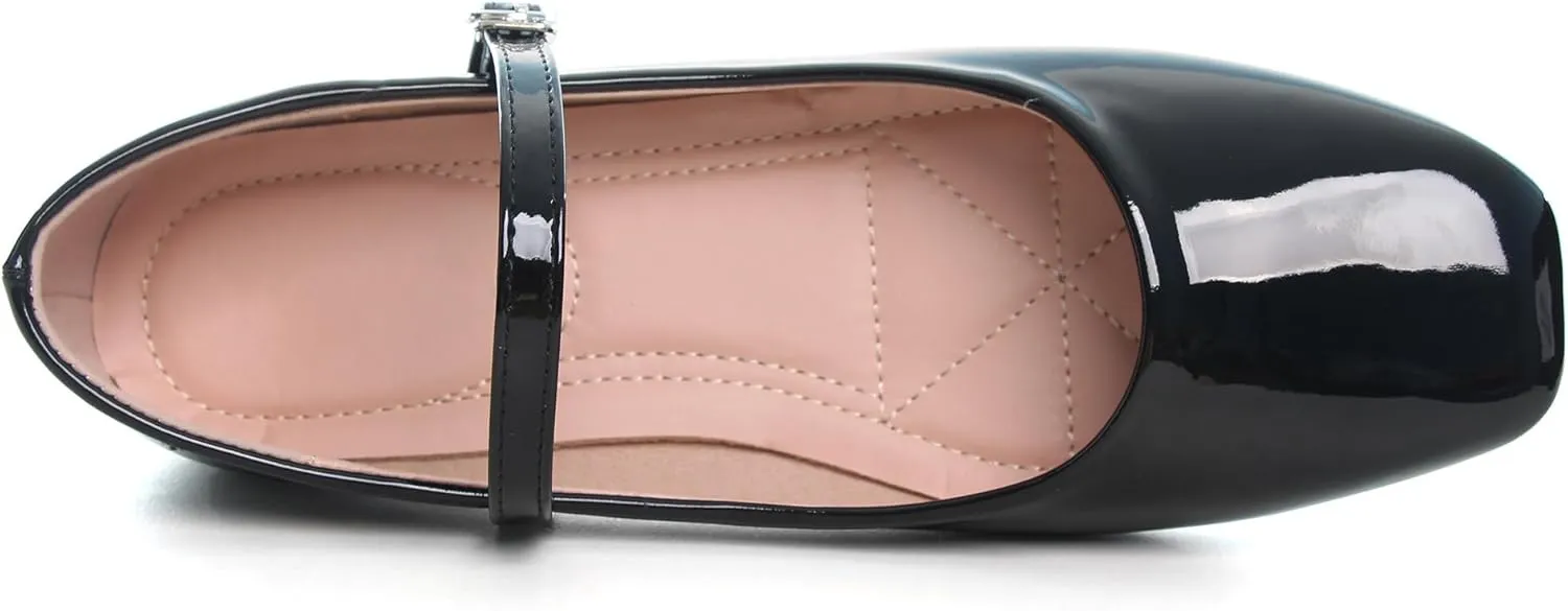 Dear Time Women's Flat Mary Jane Shoes Ankle Strap Round Toe Chinese Style Ballet Flats Casual Walking Shoes