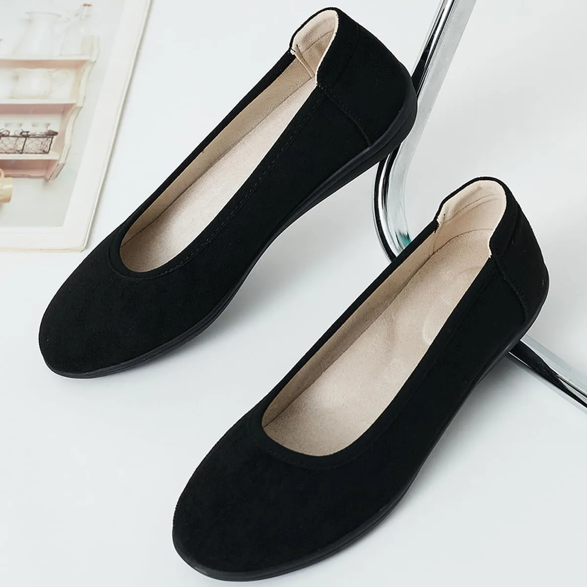 DeYashopin Women's Flats Shoes Non-Slip Ballet Shoes for Dressy Occasions,Walking and Driving Lightweight & Flexible for Comfort