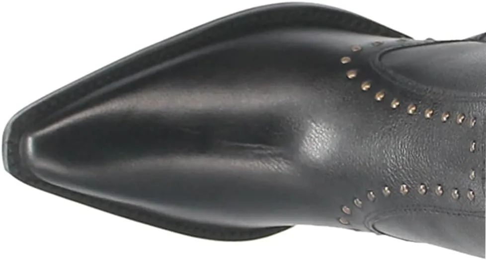 Dingo Womens Classy N' Sassy Snip Toe Casual Boots Ankle High Heel 3" & Up - Black