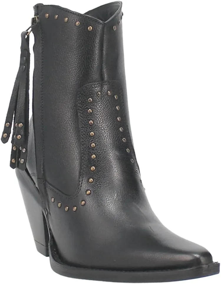 Dingo Womens Classy N' Sassy Snip Toe Casual Boots Ankle High Heel 3" & Up - Black