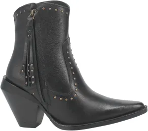 Dingo Womens Classy N' Sassy Snip Toe Casual Boots Ankle High Heel 3" & Up - Black
