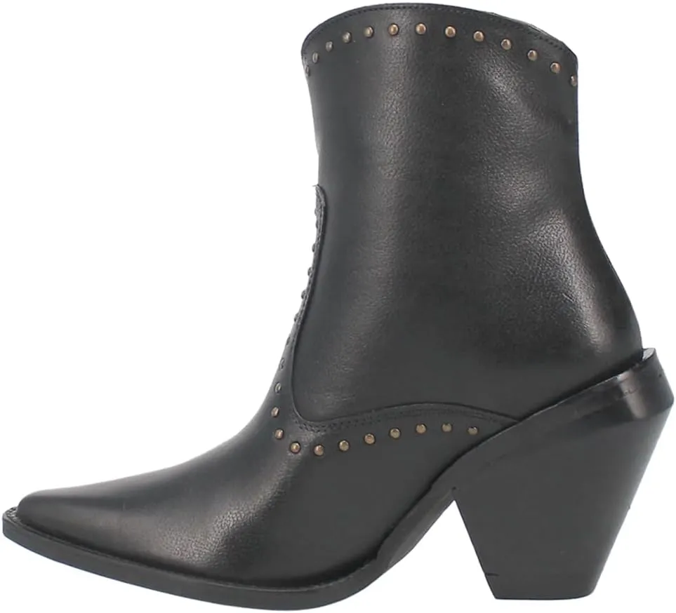 Dingo Womens Classy N' Sassy Snip Toe Casual Boots Ankle High Heel 3" & Up - Black
