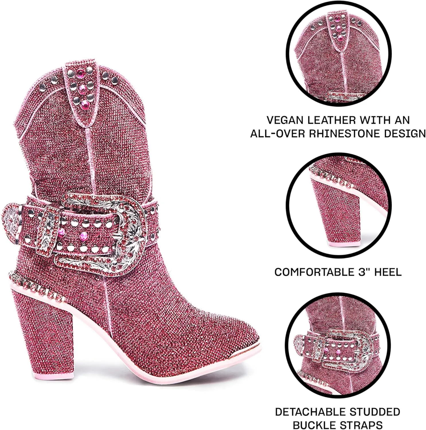 Dolls Kill Sheriff Shine Cowboy Boots by Club Exx - Rhinestone Encrusted Boots Made From Vegan Leather