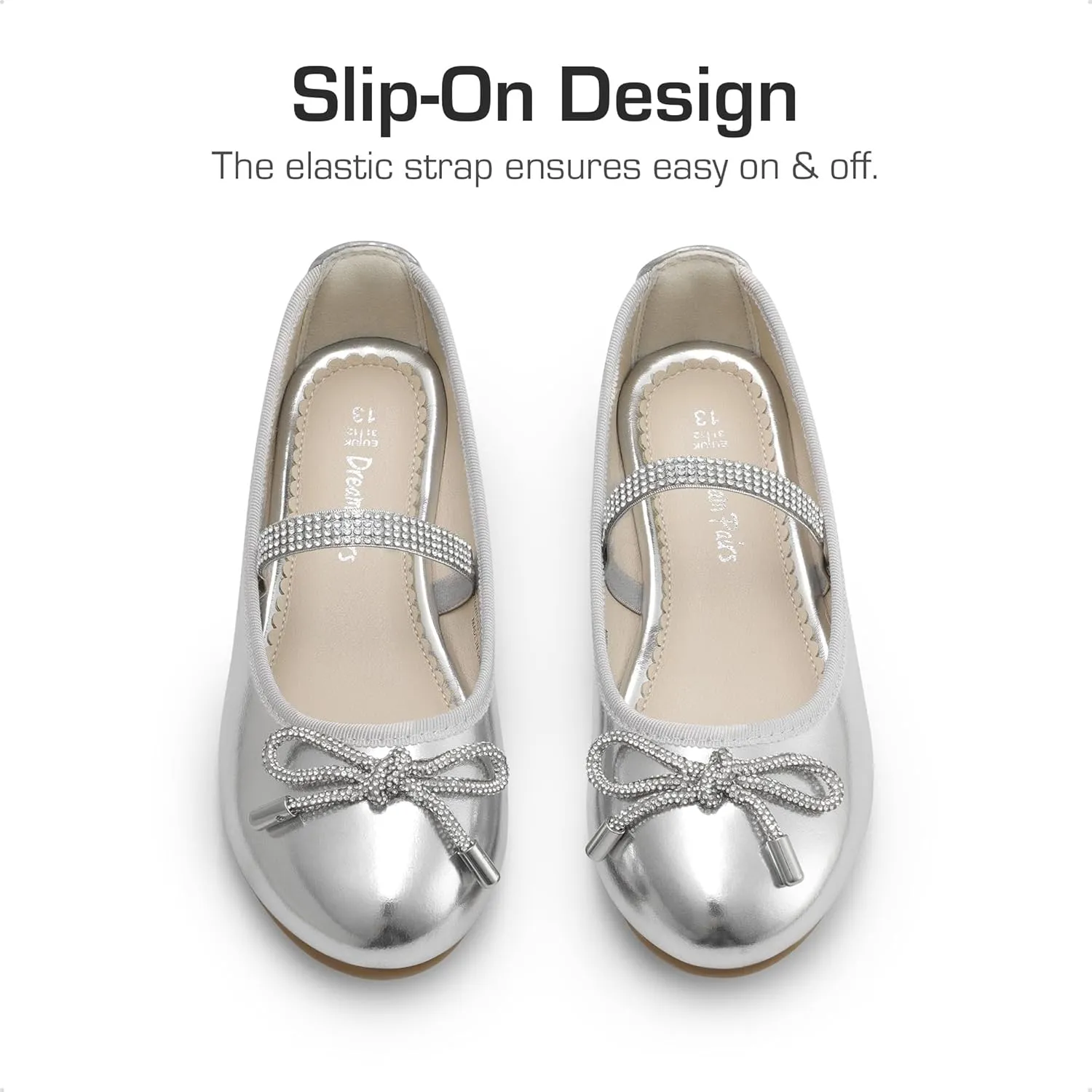 DREAM PAIRS Girls Dress Shoes Slip-on Flower Girl Ballet Flats for Party, Wedding, Performance, Prom, Graduation