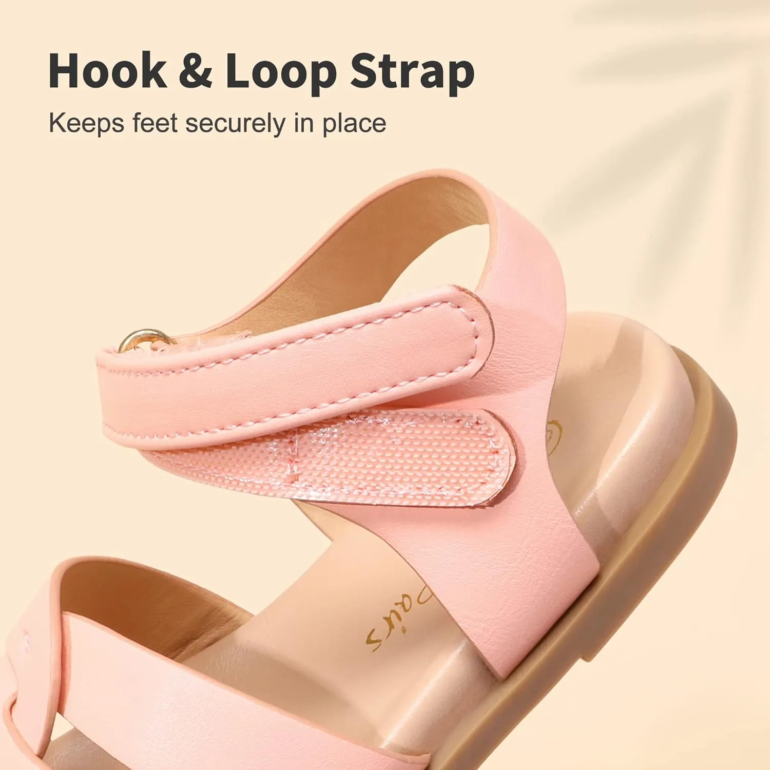 DREAM PAIRS Girls Sandals Open Toe Princess Flat Sandals Strappy Summer Shoes Toddler/Little Kid