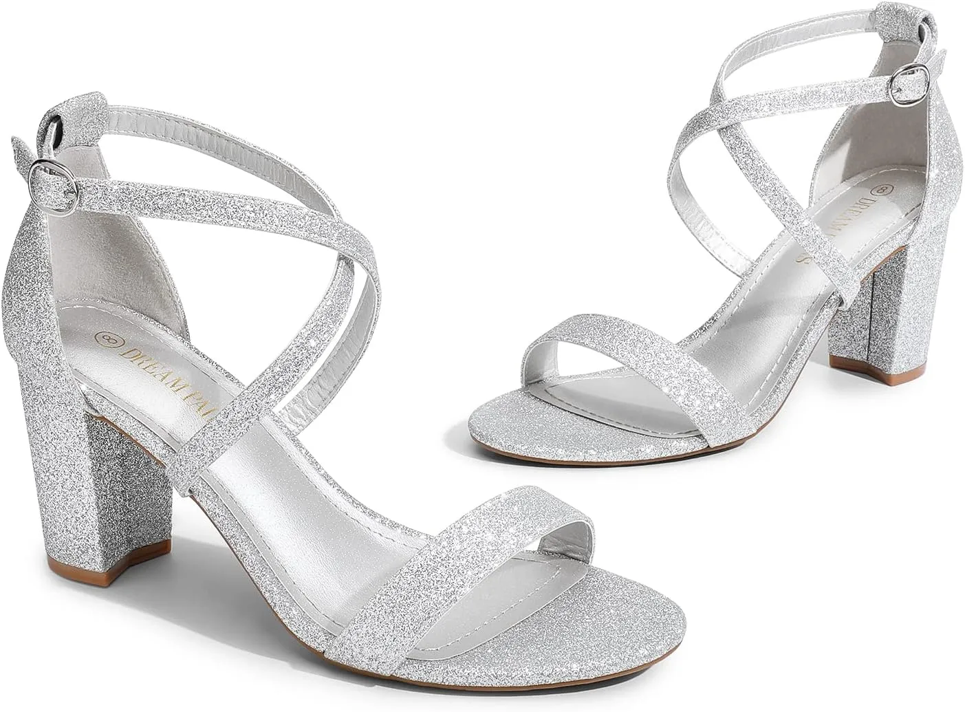 DREAM PAIRS Women’s Ankle Strap Dress Low Chunky Block Open Toe Heel Sandals for Party Wedding