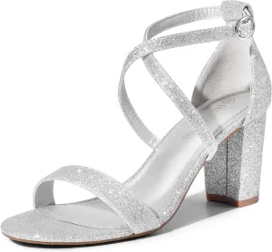 DREAM PAIRS Women’s Ankle Strap Dress Low Chunky Block Open Toe Heel Sandals for Party Wedding