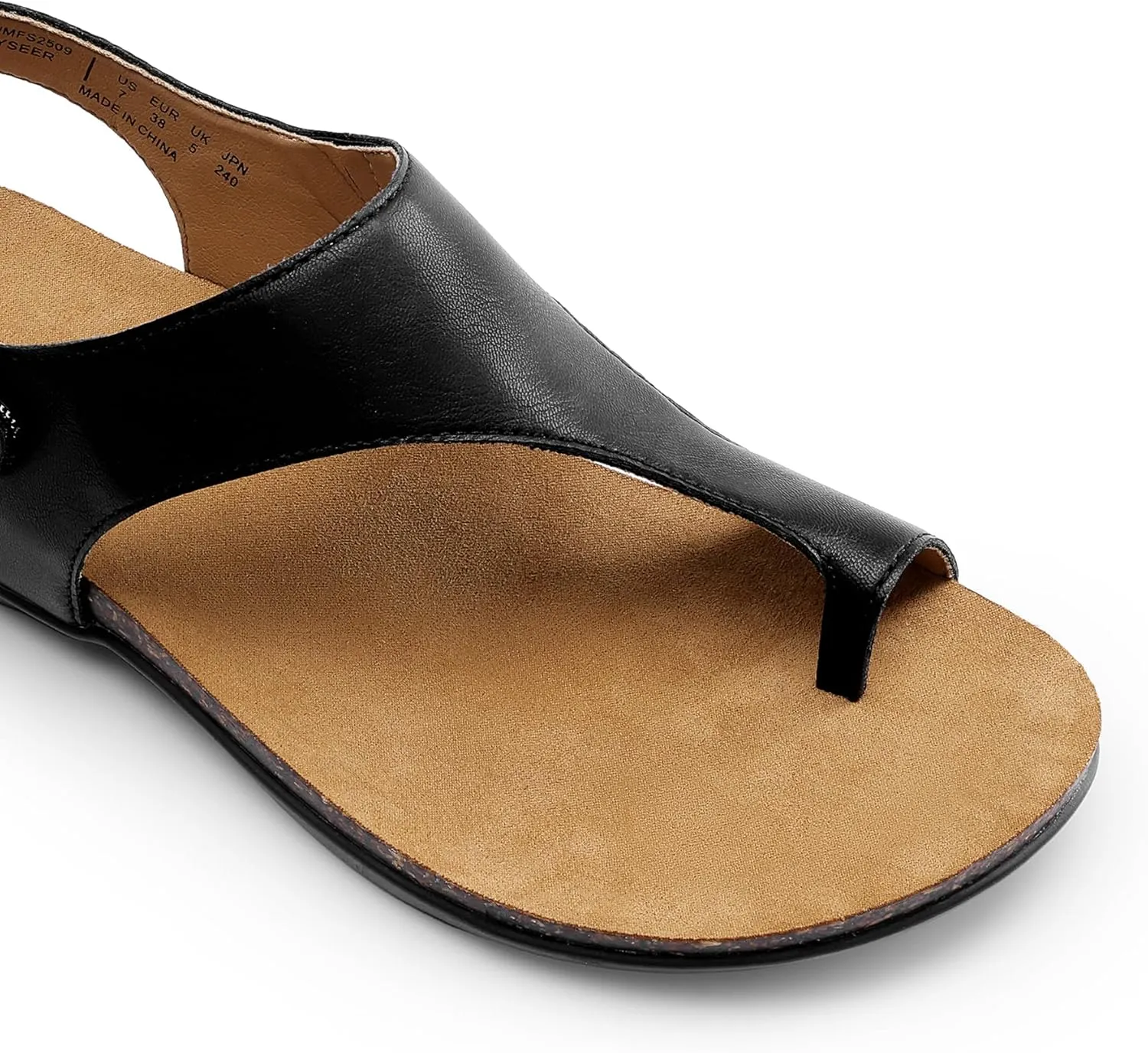 DREAM PAIRS Women's Comfortable Cork Footbed Arch Support Sandals Casual to Dressy Thong Walking Flat Sandals for Summer