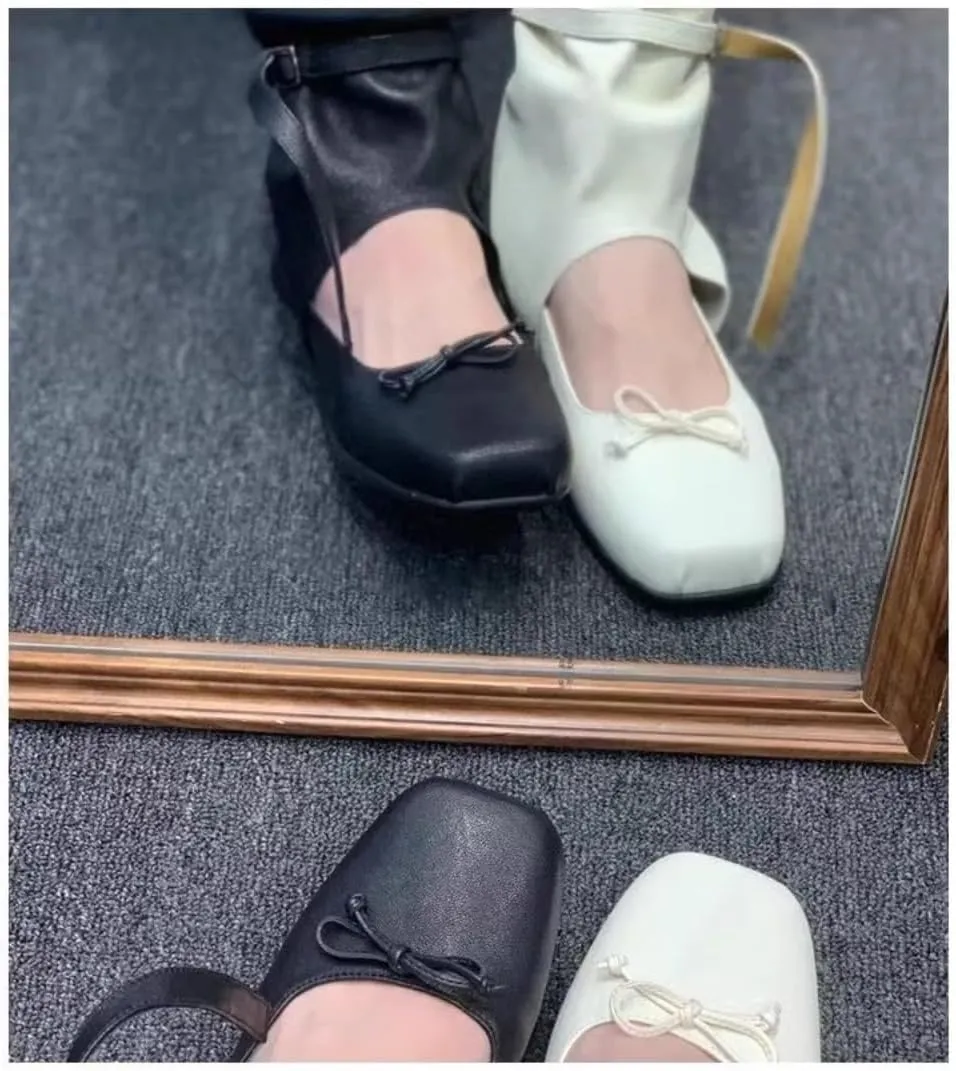 Emo Boots Goth Ballet Flats for Women Platform Emo Shoes Bow Decors Slip on Loafers Wide Width No Slip Chunky Sole Y2K Retro Punk Leather Straps Foldover Calf Boots Cute Ballerina Shoes Rave Party
