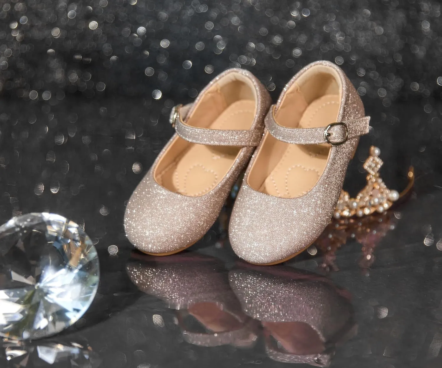 ESTINE Toddler Little Girls Ballet Shoes Baby Kids Princess Dress Wedding Strap Mary Jane Flats