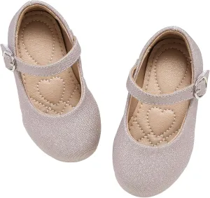 ESTINE Toddler Little Girls Ballet Shoes Baby Kids Princess Dress Wedding Strap Mary Jane Flats