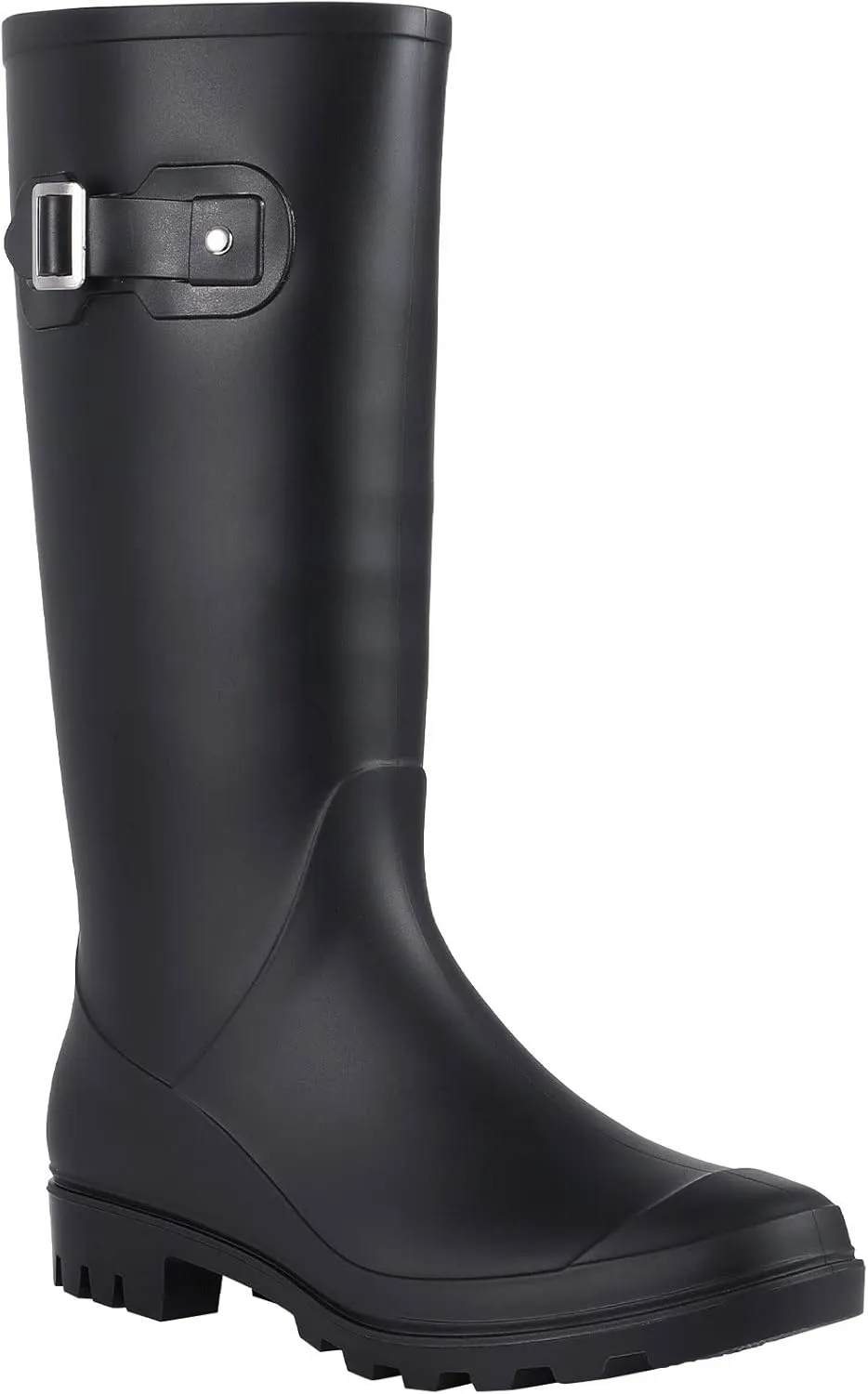 Evshine Women's Knee High Rain Boots - Narrow Calf - Fashion Waterproof Tall Rain Shoes