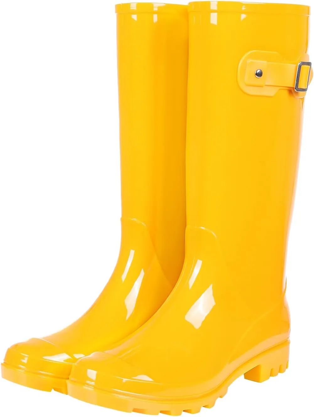 Evshine Women's Knee High Rain Boots - Narrow Calf - Fashion Waterproof Tall Rain Shoes
