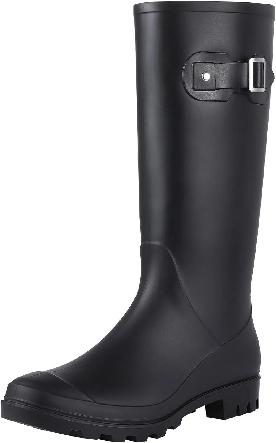 Evshine Women's Knee High Rain Boots - Narrow Calf - Fashion Waterproof Tall Rain Shoes