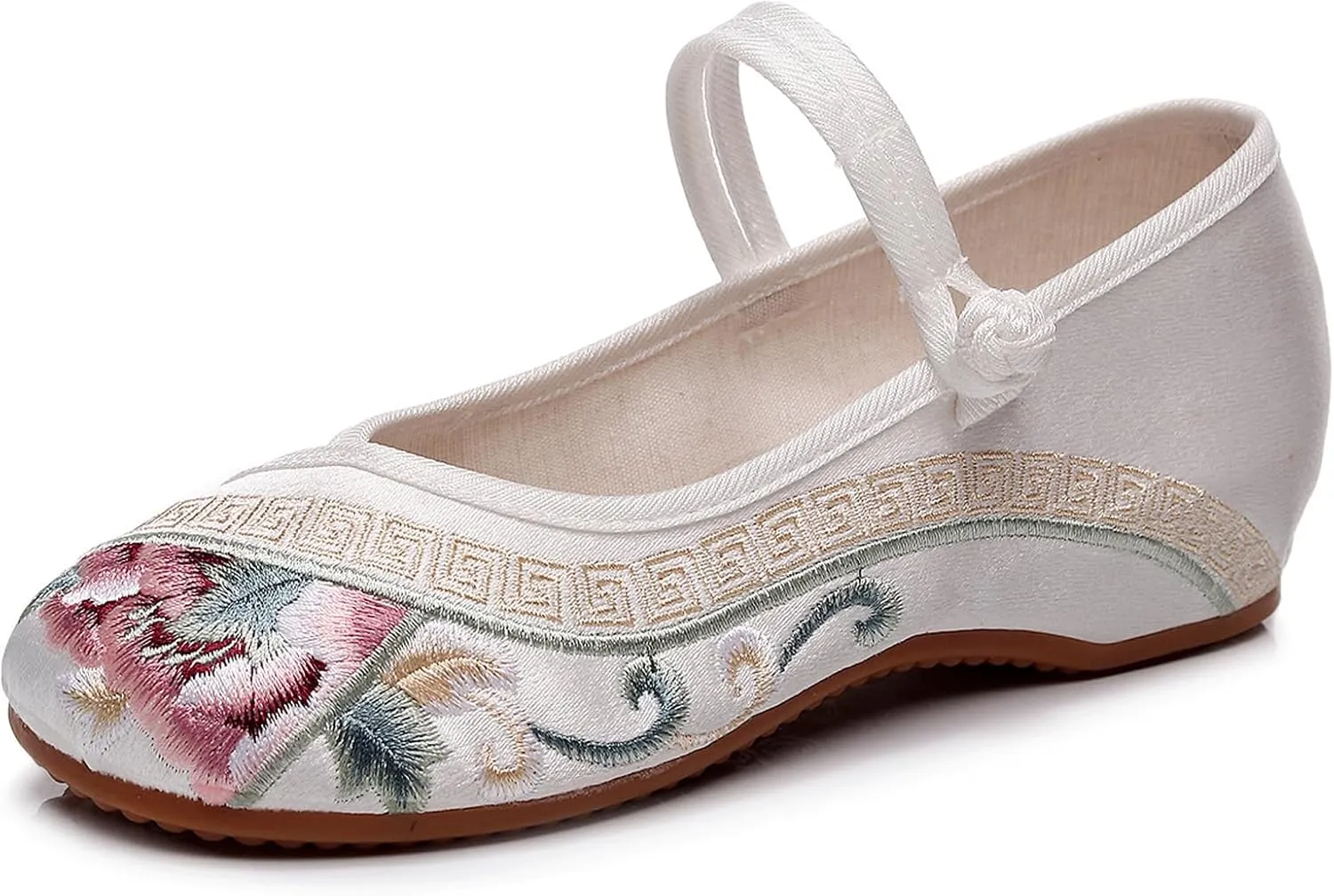eYLun Women Embroidered Shoes Flats Floral Comfortable Ballet Flats Shoes Round Toe Mary Jane Shoes