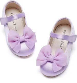 Felix & Flora Toddler Flower Girl Dress Shoes - Baby Girl Ballet Mary Jane Flats for Party School Wedding