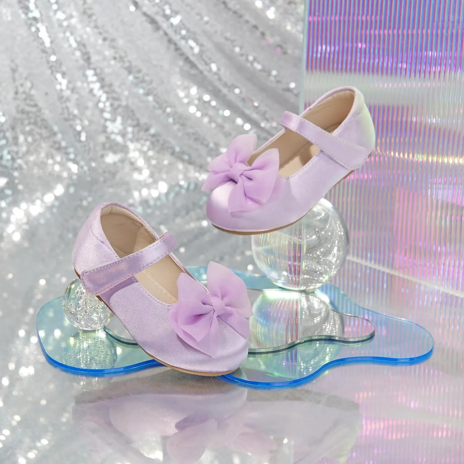 Felix & Flora Toddler Flower Girl Dress Shoes - Baby Girl Ballet Mary Jane Flats for Party School Wedding