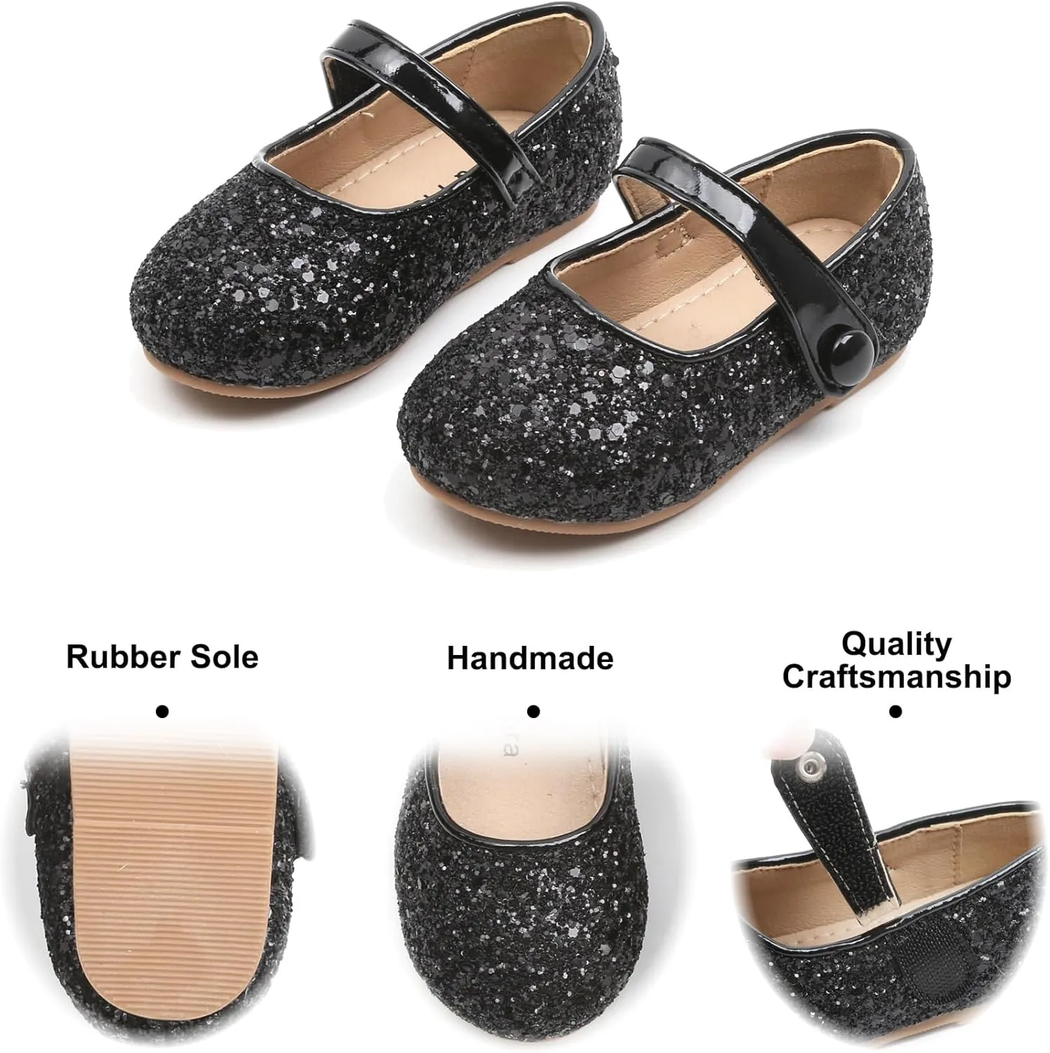 Felix & Flora Toddler Girl Dress Shoes - Flower Girl Ballet Mary Jane Flats Party School Wedding