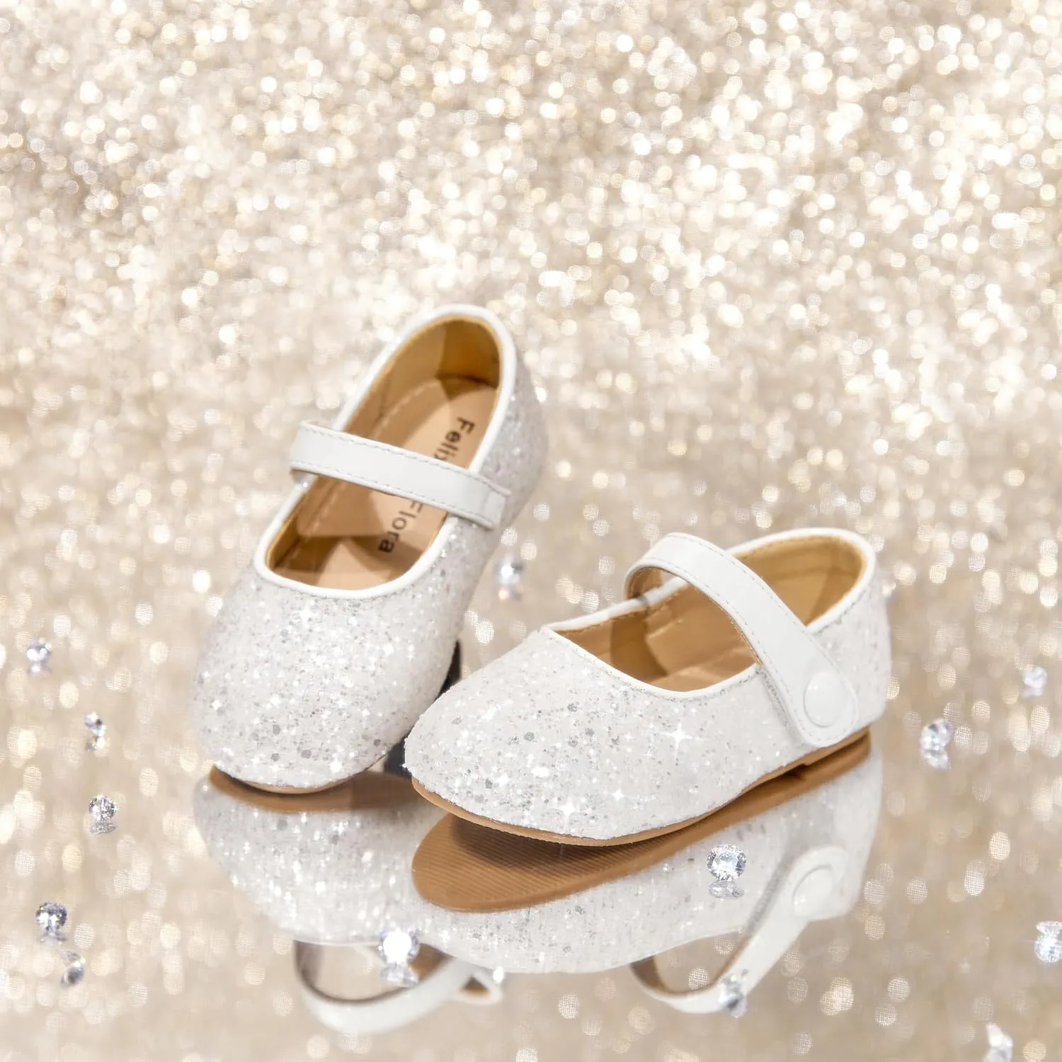 Felix & Flora Toddler Girl Dress Shoes - Flower Girl Ballet Mary Jane Flats Party School Wedding