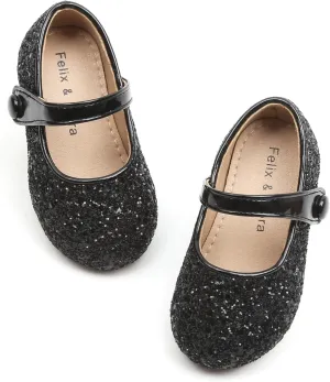 Felix & Flora Toddler Girl Dress Shoes - Flower Girl Ballet Mary Jane Flats Party School Wedding