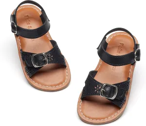 Felix & Flora Toddler Girl Sandals - Flower Girl Dress Shoes Open Toe Little Kid Summer Flats