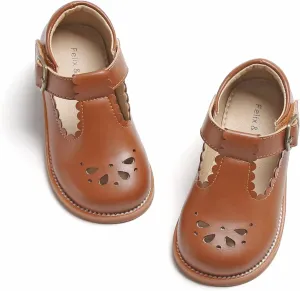 Felix & Flora Toddler Little Girl Princess Dress Shoes-Mary Jane Flats for Girl Party School Shoes