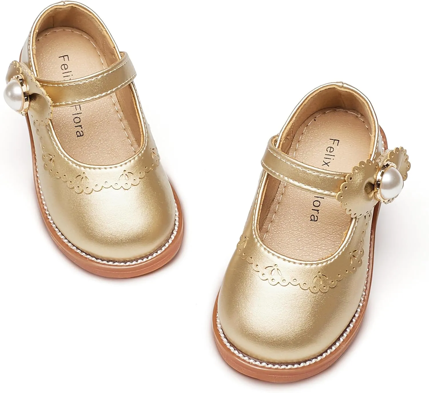 Felix & Flora Toddler Little Girl Princess Dress Shoes-Mary Jane Flats for Girl Party School Shoes
