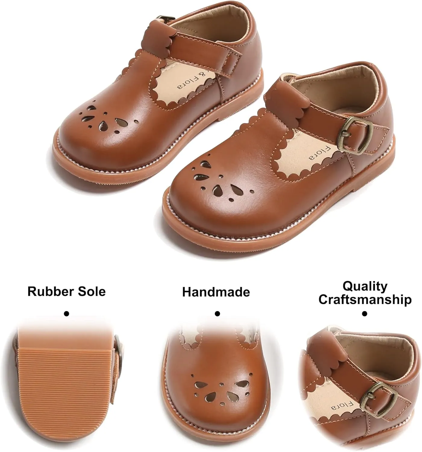 Felix & Flora Toddler Little Girl Princess Dress Shoes-Mary Jane Flats for Girl Party School Shoes