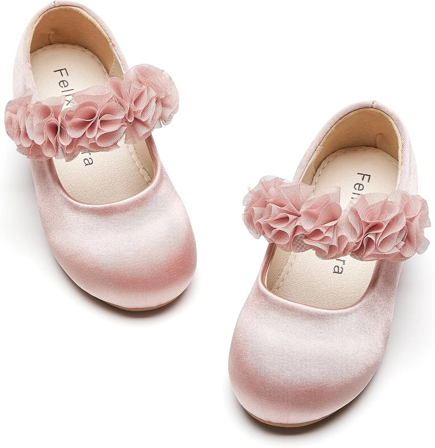 Felix & Flora Toddler Little Girls Dress Shoes - Flower Girls Mary Jane Flats Ballet Shoes Party Wedding