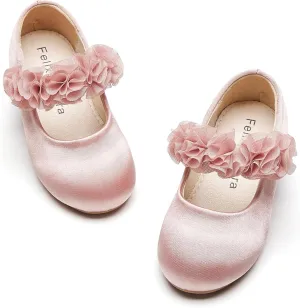 Felix & Flora Toddler Little Girls Dress Shoes - Flower Girls Mary Jane Flats Ballet Shoes Party Wedding