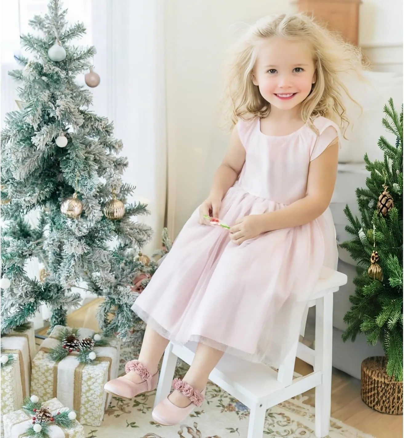 Felix & Flora Toddler Little Girls Dress Shoes - Flower Girls Mary Jane Flats Ballet Shoes Party Wedding