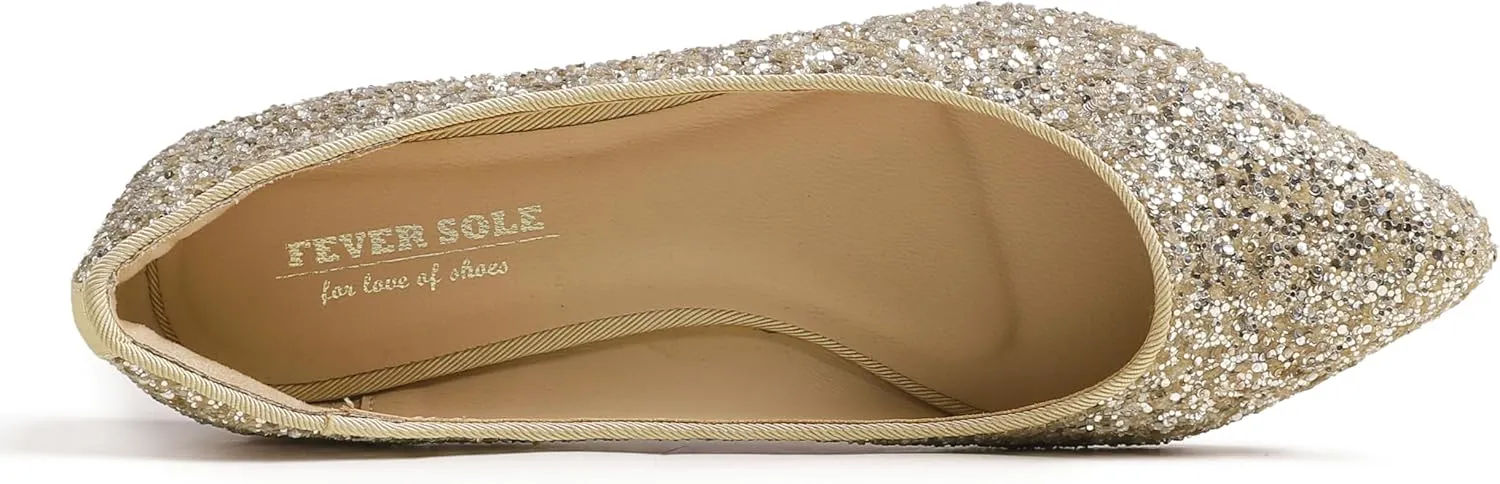 FEVERSOLE Women's Macaroon Colorful Memory Foam Cushion Insock Patent Ballet Flat