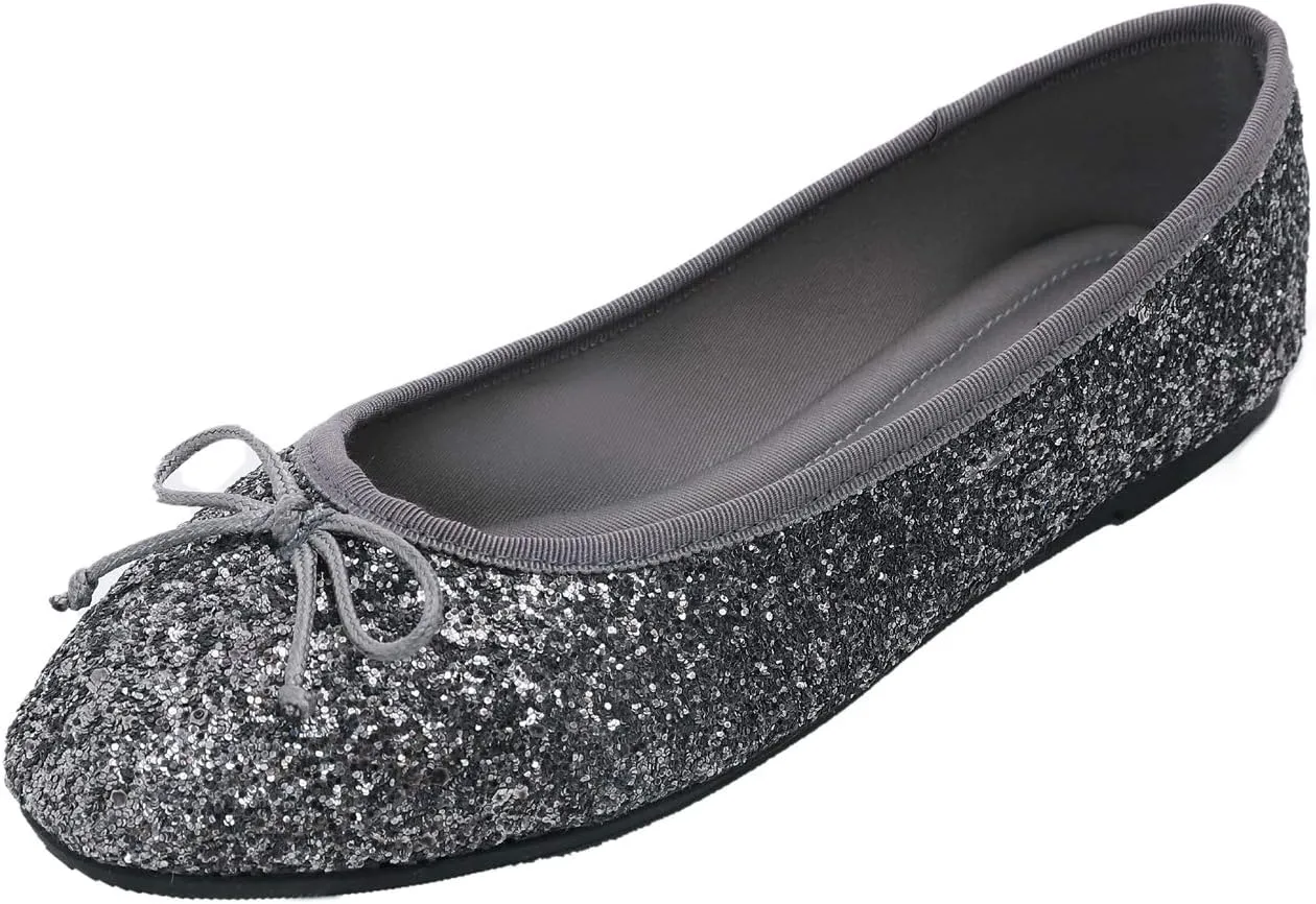 FEVERSOLE Women's Macaroon Colorful Memory Foam Cushion Insock Patent Ballet Flat
