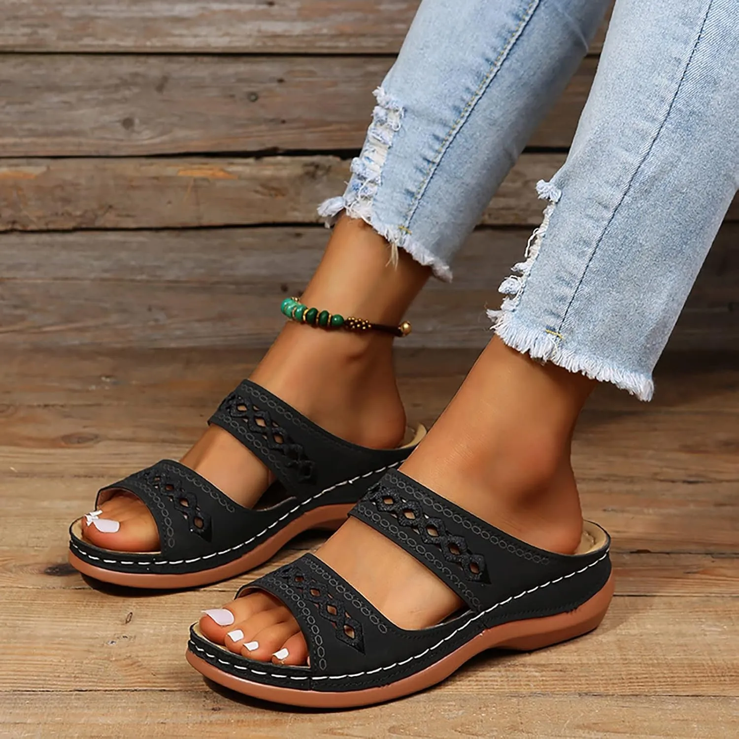 Flip Flops Arch Support Womens Platform Sandals Women Chunky Heel 2023 Sandals for Woman