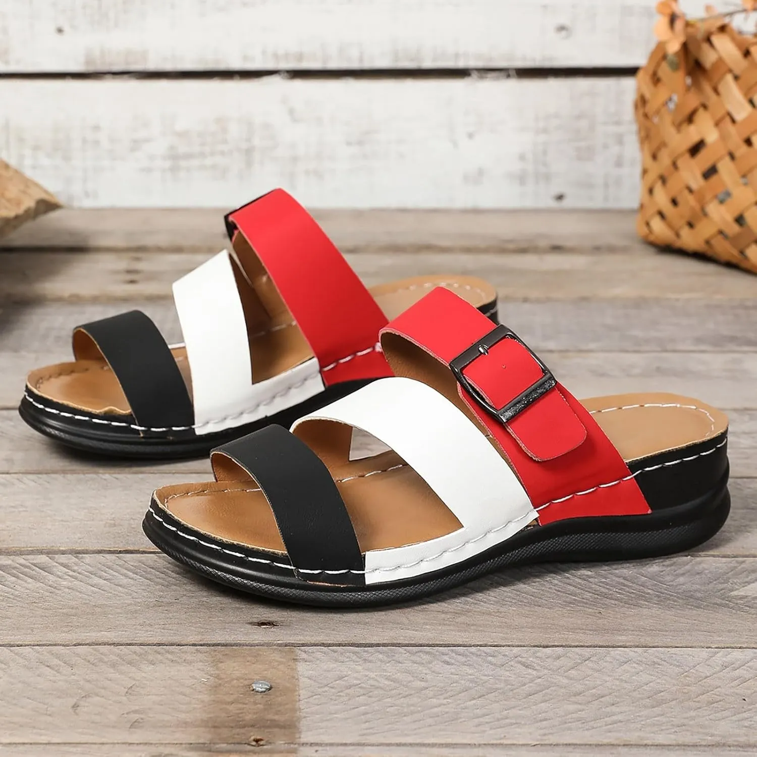 Flip Flops For Ladies Summer Wedges Shoes Women Slippers Bohemian Sandals Fashion Shoes Womens for Back Support