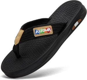 Flip Flops for Men Comfortable Open Toe Summer Beach Thong Sandals Indoor and Outdoor Cushion Slip on Water Resistant Slippers
