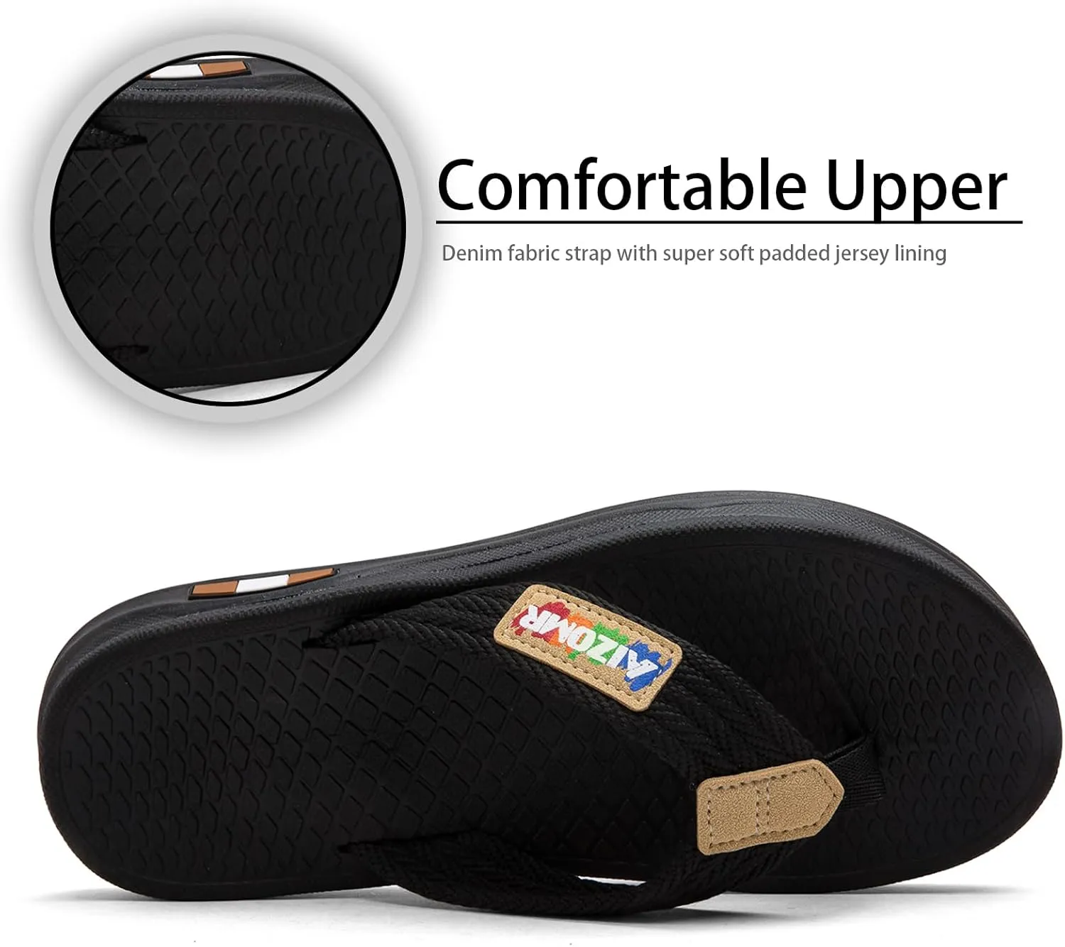 Flip Flops for Men Comfortable Open Toe Summer Beach Thong Sandals Indoor and Outdoor Cushion Slip on Water Resistant Slippers