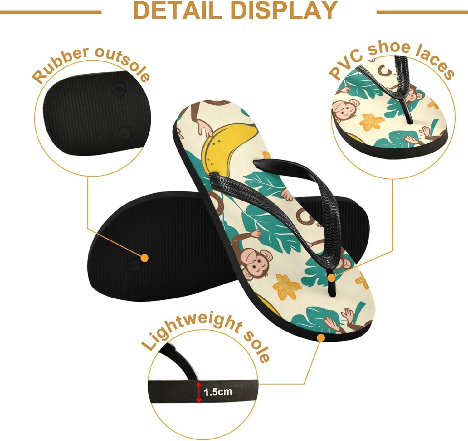 Flip Flops for Men Women Casual Summer Sandals Bathroom Shower Shoes