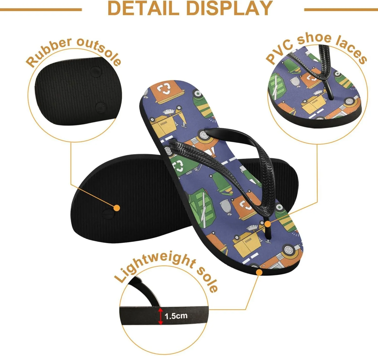 Flip Flops for Men Women Summer Sandals Bathroom Shower Shoes