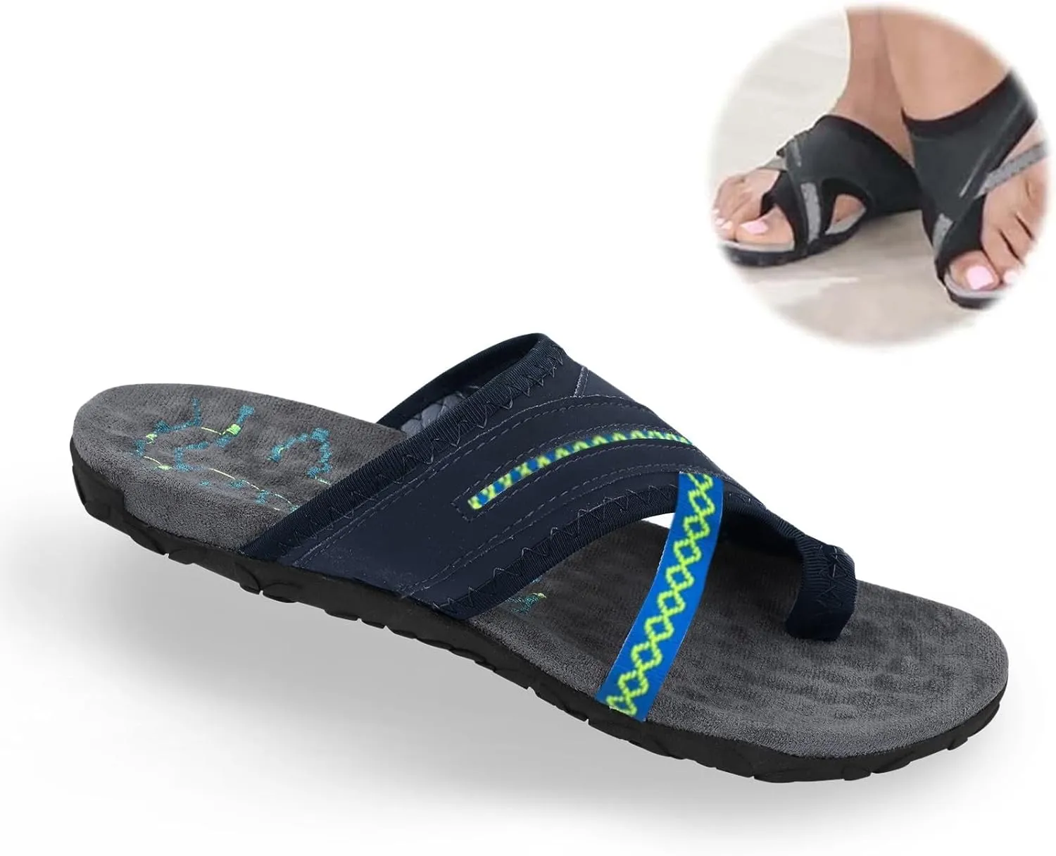 Flip Flops with Arch Support for Women Comfortable Orthopedic Sandals Summer Casual Walking Slippers for Plantar Fasciitis