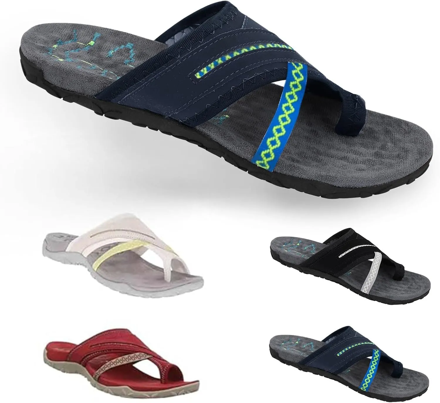 Flip Flops with Arch Support for Women Comfortable Orthopedic Sandals Summer Casual Walking Slippers for Plantar Fasciitis