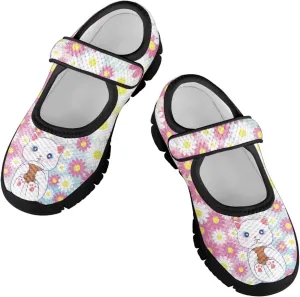 Forchrinse Pink Boston Terrier Floral Print Girls Dress Shoes Mary Jane Flats Pink for Kids and Toddler Size 11-2.5 School Uniform Sneakers Lightweight Walking Shoes