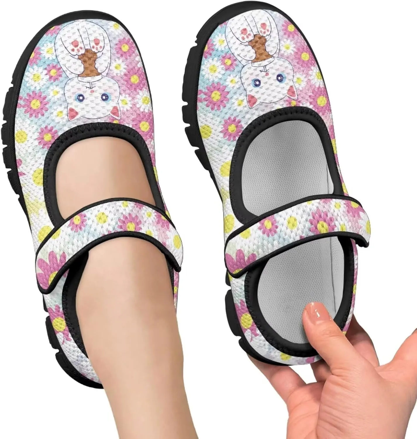 Forchrinse Pink Boston Terrier Floral Print Girls Dress Shoes Mary Jane Flats Pink for Kids and Toddler Size 11-2.5 School Uniform Sneakers Lightweight Walking Shoes