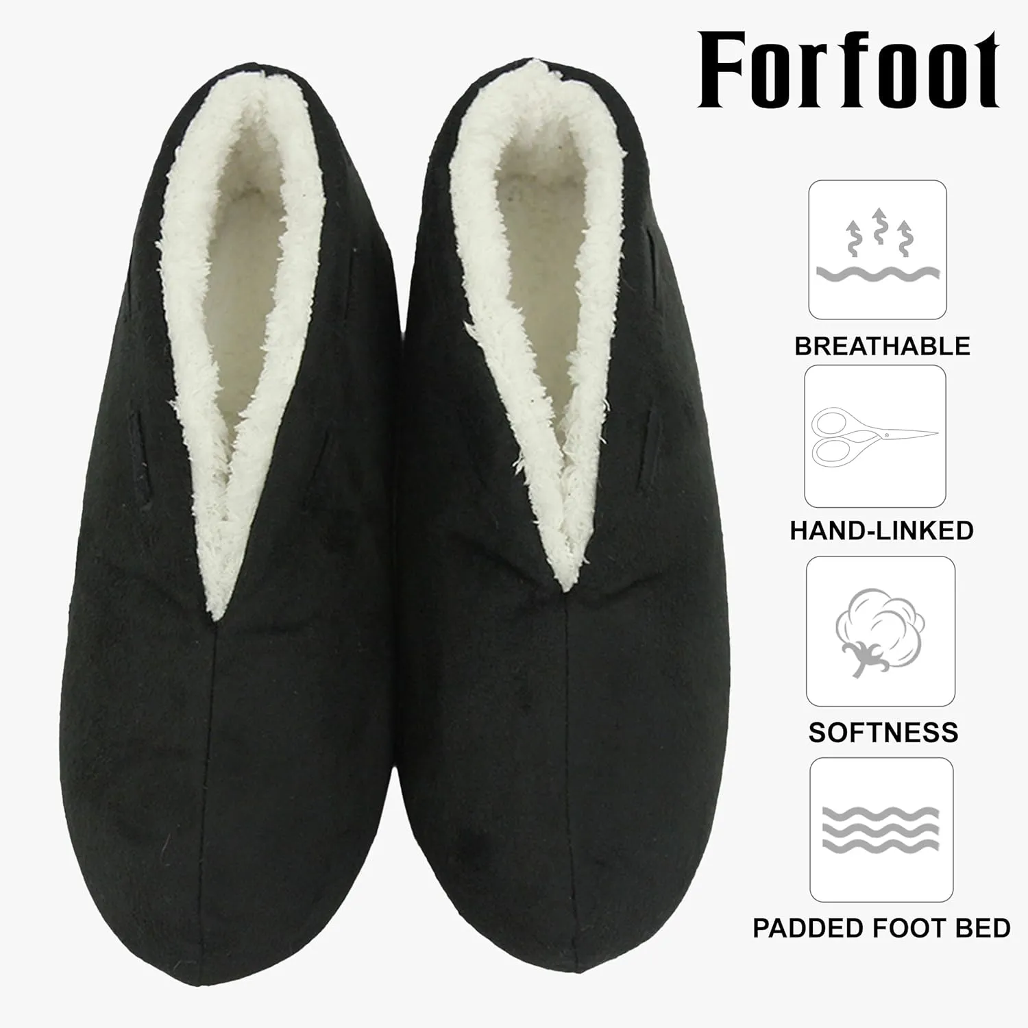 Forfoot Women's Bootie Slippers Plush Non Slip Slip on Indoor Boots House Shoes