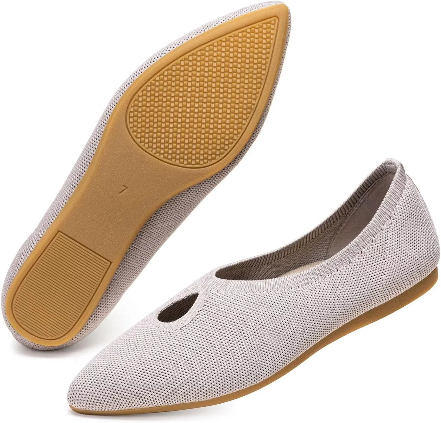 Frank Mully Women's Ballet Flats Teardrop Upper Pointed Toe Lightweight Flats for Women Comfortable Slip on Flats for Work Wedding Office