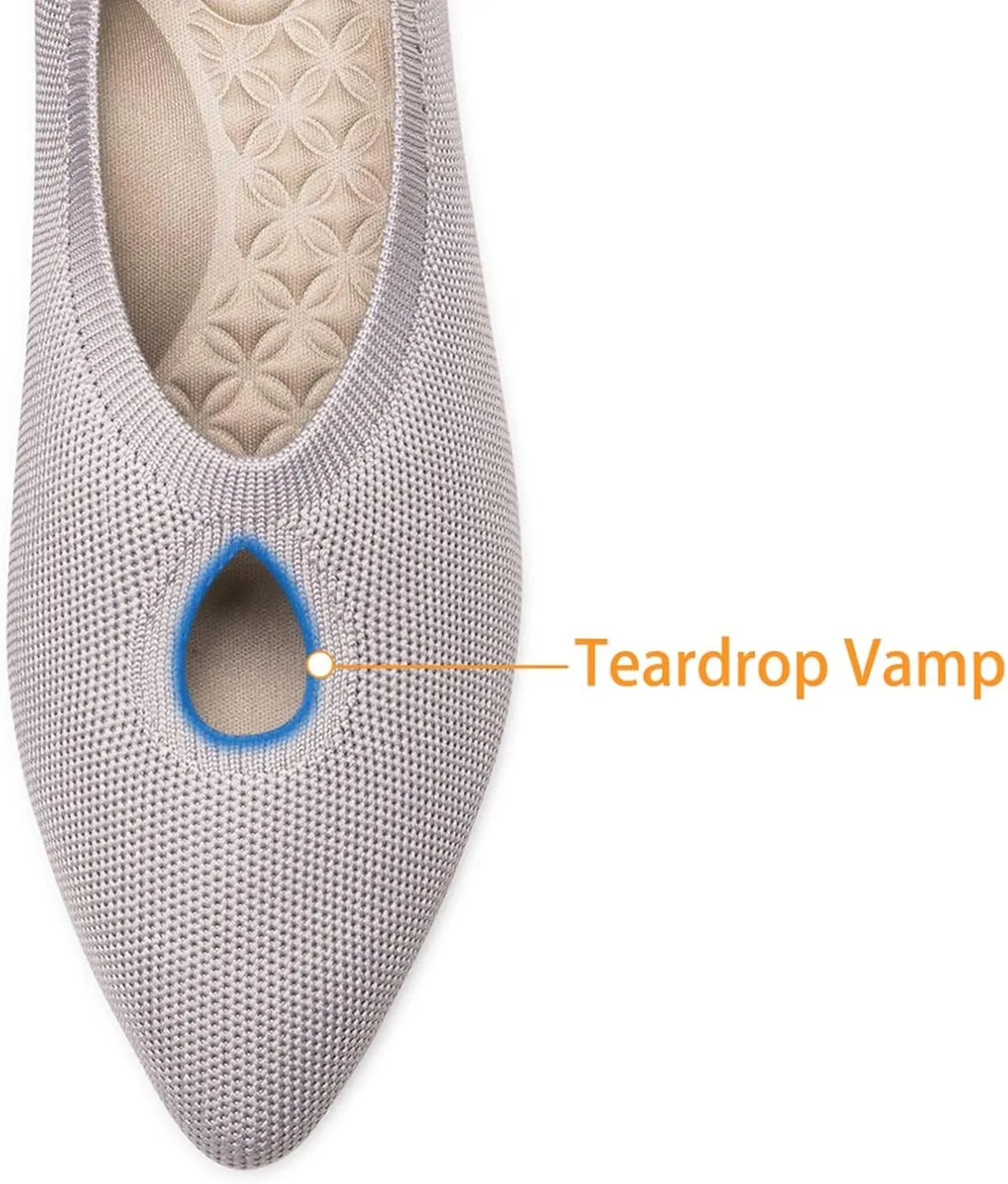 Frank Mully Women's Ballet Flats Teardrop Upper Pointed Toe Lightweight Flats for Women Comfortable Slip on Flats for Work Wedding Office