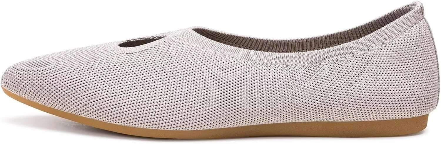 Frank Mully Women's Ballet Flats Teardrop Upper Pointed Toe Lightweight Flats for Women Comfortable Slip on Flats for Work Wedding Office