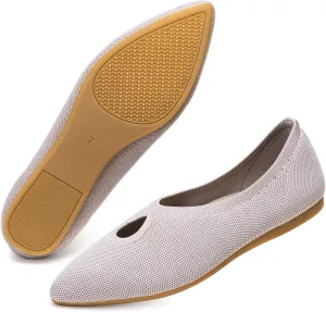 Frank Mully Women's Ballet Flats Teardrop Upper Pointed Toe Lightweight Flats for Women Comfortable Slip on Flats for Work Wedding Office
