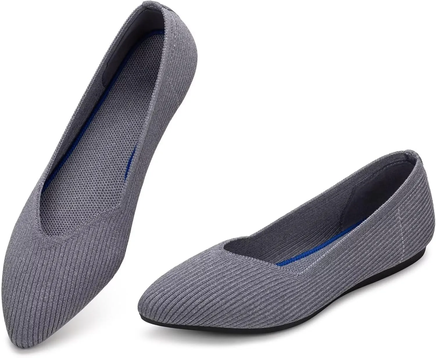 Frank Mully Womens Flat Shoes Classic Pointed Toe Flats Knitted Dress Shoes Soft Flats for Woman Comfortable Dressy